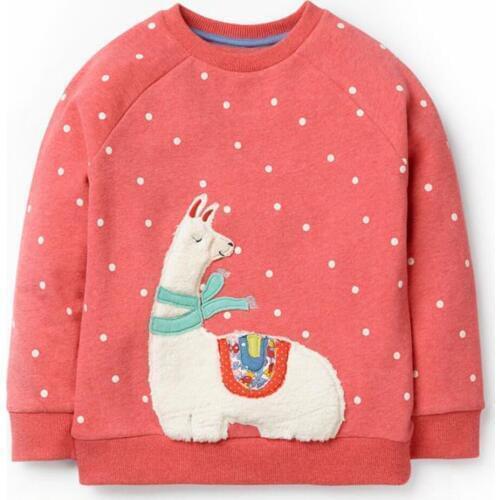 Jumping Meters Girls Sweater Alpaca Warm Baby Girls shirt Kids Long Sleeve Tops 100% Cotton 2018 Brand Winter Girls Clothing