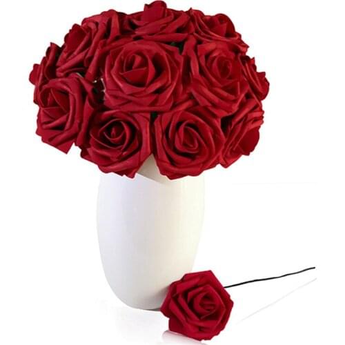 25pcs Rose Artificial Flowers Wedding Decoration Bridal Hydrangea Bouquet Fake Flowers Living Room Table Garden Home Decoration