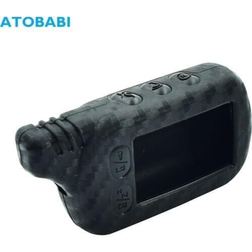 Carbon Silicone Car Key Case For Tomahawk TZ 9030 9020 9010 7010 TZ-9030 Two Way Car Alarm LCD Remote Control Fob Cover Key Bag