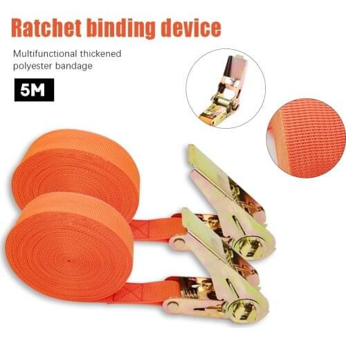 2Pcs 5 Meters Tensioning Belts Adjustable Cargo Straps For Car Motorcycle Bike Ratchet Tie-Down Belt for Luggage Bag Bind Belts