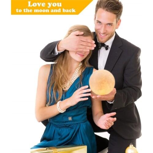 Moon Lamp 3D Print LED Night Light Bedroom Decor Lamps Neon Sign Timeable Changeable color Rechargeable Bedside Table Desk Lamp