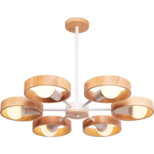 Nordic style lamps living room chandelier dining room lamp modern minimalist bedroom creative solid wood lamp