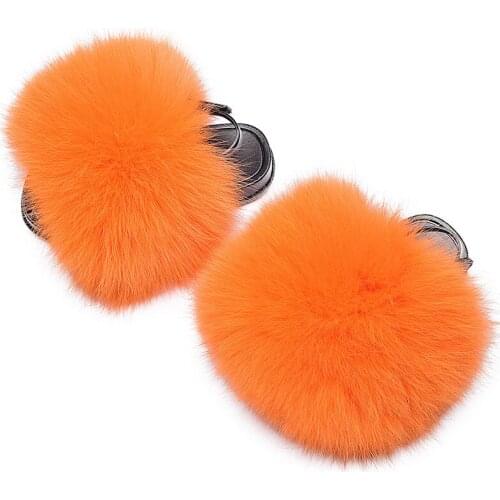 Summer Children Fur Slippers Kids Fur Slides With Straps Baby Indoor Plush Flip Flops Girls Cute Shoes Toddler Furry Fur Sandals