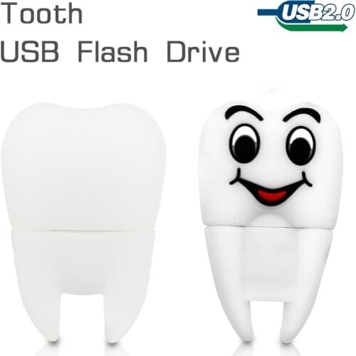 Cute usb flash drive tooth pen drive 64gb 32gb 16gb pendrive 8gb memoria usb stick 4gb usb2.0 memory stick Flash Drive cartoon