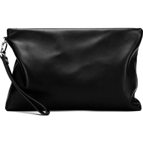 Sheepskin Leather clutch bag Men Organized Wallets Brand Vintage real Leather Cowhide Short Mens clutch