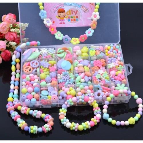Kit for Make Bracelets Beads Toys for Children DIY 24 Grid Handmade Making Puzzles Beads for Girls Kit Girls Toys for 3 5 7 9 11