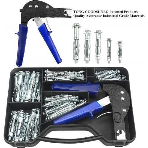 Wall Anchor Gun Metal Setting Tool with Bolt Hollow Drive Wall Anchor Screws,M4,M5,M6 for Cavity Anchor Plasterboard Fixing