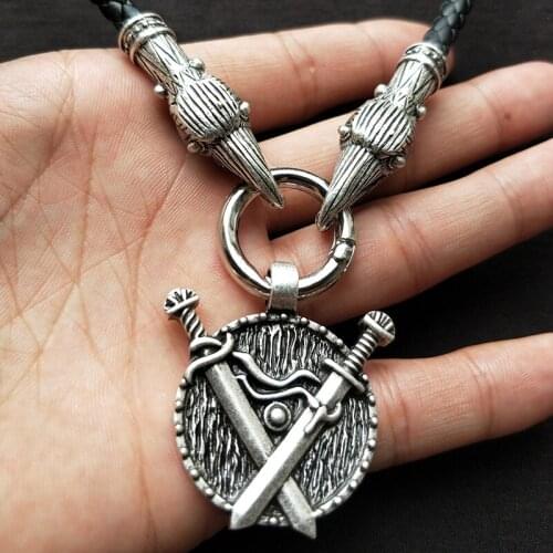 2021 new mens neck jewellery warrior wear chain necklace Viking vintage medieval sword pendant Man necklace