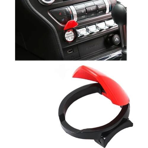New Red Black Car Engine Start Stop ABS Push Button Switch Start Momentary Cover Cap fit For Ford Mustang 2015 2016 2017