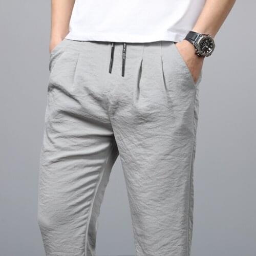 2021 Spring and summer New Mens Business Slim Casual Pants Fashion Classic Style Elasticity Trousers Male Brand Black Blue