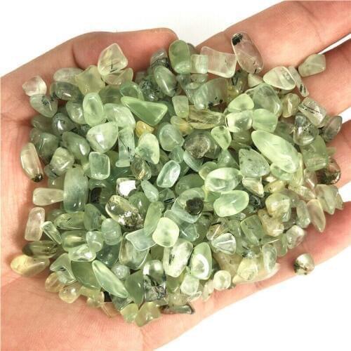 Wholesale 50g 5-7mm Natural Prehnite Green Grape Quartz Crystal Gravel Stone Tumbled Decor Natural Quartz Crystals