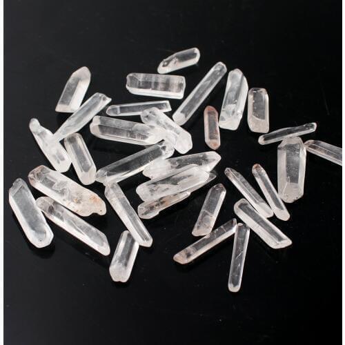 20g/50g/100g Natural Rock Clear Quartz Wand Point Lemurian Seed Pendant Polished Chips Reiki Obelisk Home Decor