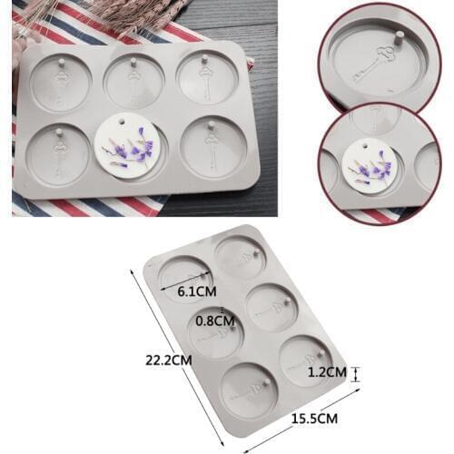 Practical 6-Cavity Round Soap Aromatherapy Wax Candle Plaster Making Silicone Mold DIY