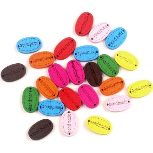 LF 100Pcs Mixed Wood Owl Letter Sewing Buttons For Cloth Needlework Flatback Scrapbooking Crafts Decorative Diy Accessories