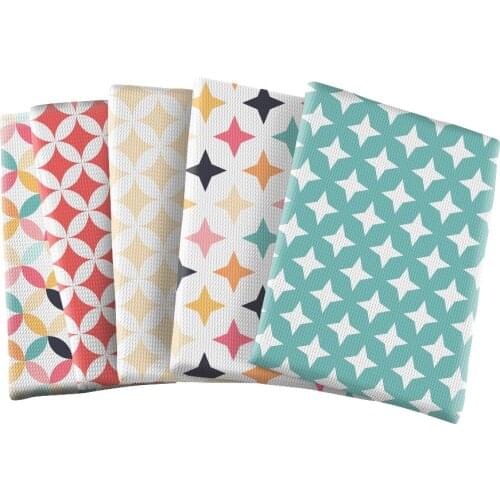 Bubble Fabric Printed Geometry Fabric Lattice Printed Polyester Cotton Patchwor for DIY Home Decoration Fabric 50*145cm