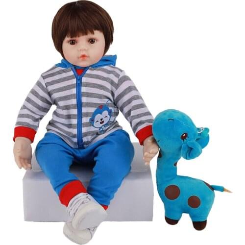 Realistic Newborn Baby 18 '' Silicone Doll cloth Body Lifelike Bebe Reborn Dolls For Children Birthday Gift Shower Toy