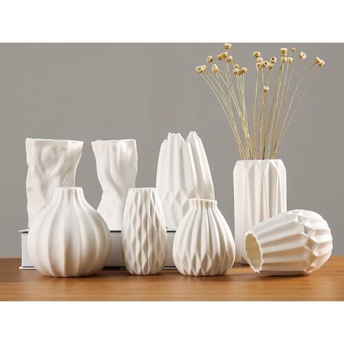 Nordic white Ceramic Vase minimalist living room decoration vase decoration home flower pot