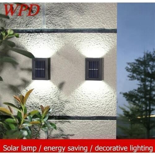 WPD Outdoor Wall Solar Led Lamp Waterproof Up And Down Light Home Decorative For Porch Courtyard Garden