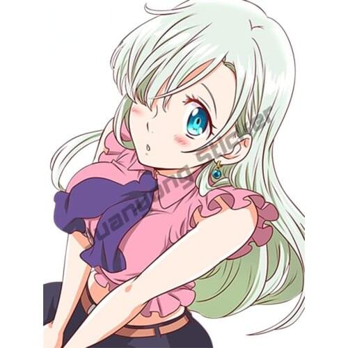 Cartoon Girl In Nanatsu No Taizai Anime Beauty Elizabeth Liones Vinyl Decal Car Windows Bumper SUV Fine Decor Graphic KK13x10cm