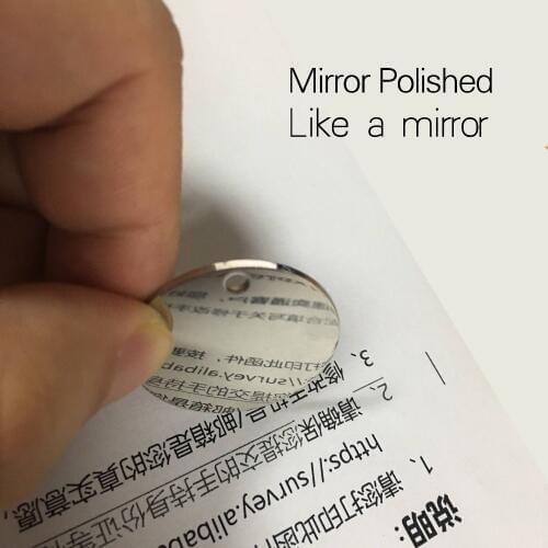 100% Stainless Steel 15mm/25mm/35mm Circle Charm Round Metal Blank Dogtag For Men Mirror Polished Wholesale 10pcs