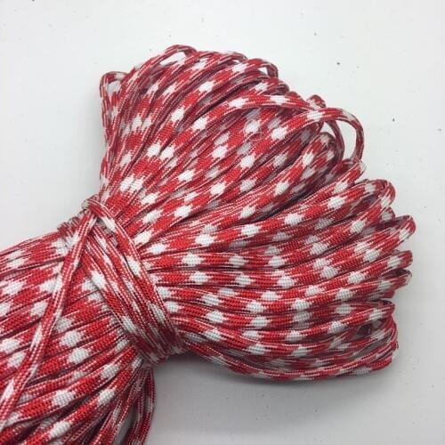 10Yards/Lot Mix color Paracord Bracelets Rope 7 Strand Parachute Cord CAMPING HiKING White+Red