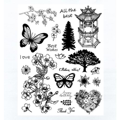 14*18CM courtyard Transparent Seal Clear Stamps Silicone Seal Roller Stamps DIY Scrapbook Album / Card Production Easter