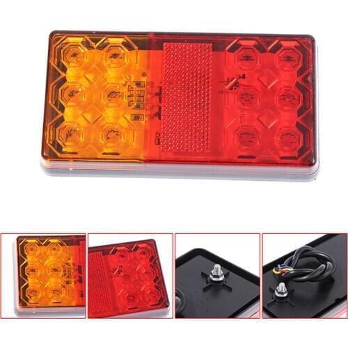 4pcs 12V/24V Truck Trailer Boat LED Stop Indicator Submersible Rear Tail Brake Light Waterproof Lorry Fog Signal Caution Lamp