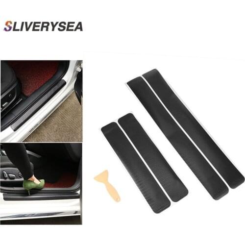 4Pcs Car Styling Gloss Carbon Fiber Car Stickers Vinyl Bubble Free Air Release Car Wrap Film Automotive DIY Decals with Scraper