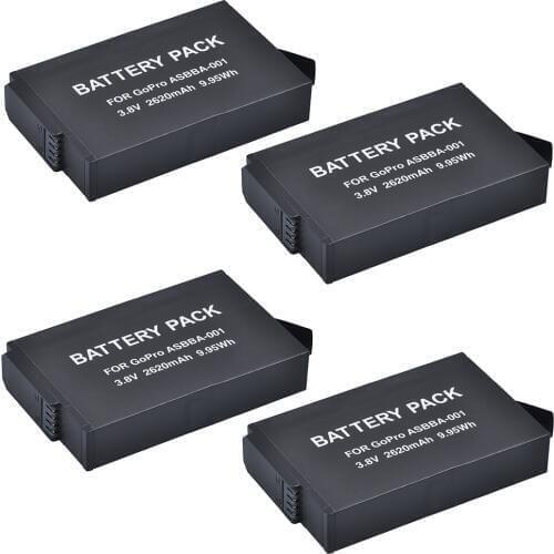 4x 2620mAh ASBBA-001 GoPro ASBBA 001 ASBBA001 Replacement Battery for Gopro Fusion 360-Degree Action Camera