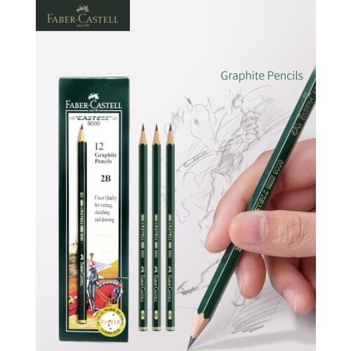 5Pcs Germany Faber-Castell 9000 Sketch Pencil Drawing Design Art Supplies SV Bonding Technology Raw Wood Environmental Safety