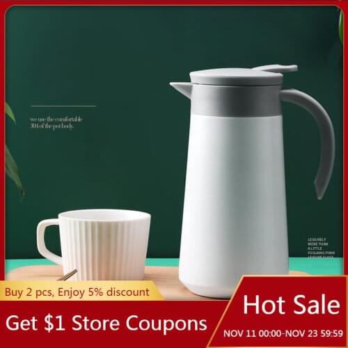 800ML Insulation Kettle Household Outdoor Coffee Pot 304 Stainless Steel Thermos Mug Insulated Portable Drinking Bottle