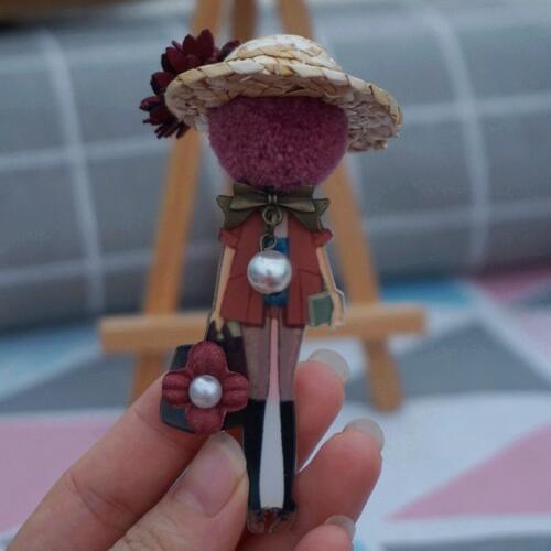 Girl brooch hat brooch PINS badges for woman