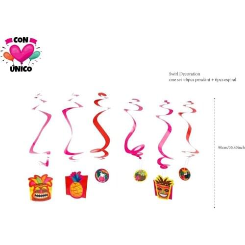 CONUNICO Birthday Tropical Party Photobooth Props Party Supplies Invitation Garland Paper Espiral Swirl awaii Aloha Summer HI351