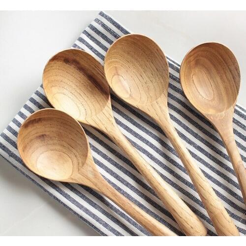 Wooden Spoon Chestnut Creative Soup Ladle Scoop Mixing Small Scoop Japan Style Small Wooden Spoon Stirring Anti-hot Tip
