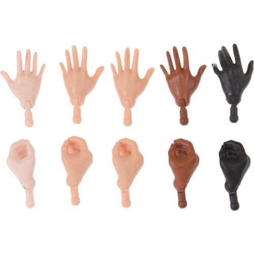 1/6 Size Doll Parts Original Doll Replacement Hands Feet DIY Assembling Doll Accessories Brown Beige Black Big Click