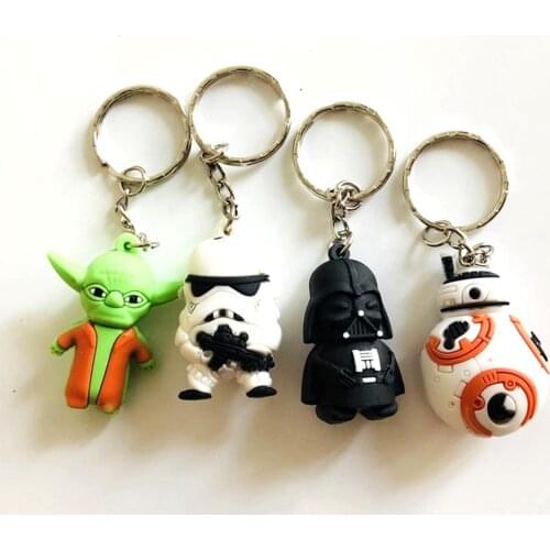 Disney Star Wars Keychain Mandalorian Figure Baby Yoda Action Figure Anime Cartoon 3D Model Key Ring Girl Children Gift Kids Toy