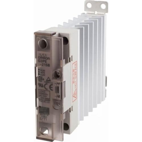 G3PE-215B DC12-24 Solid state relay Solid state relay, 1 phase, 15A 100-240 VAC, with heat sink, DIN rail mount