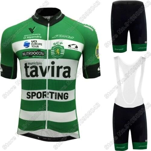 Tavira 2021 Cycling Jersey Green Set Men Cycling Clothing Race Bike Bib Shorts Suit MTB Bicycle Summer Maillot