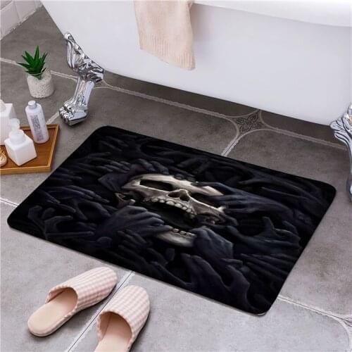 Skull Entrance Door Floor Mat Door Mat Non-Slip Foot Pad Home Welcome Carpet For Hallway Bath Kitchen Doormat