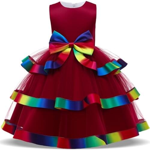 2021 Carnival Costume Christmas Dress For Girls Clothes Children Clothing Green Rred Princess Dress Girl Party Dresses Vestido