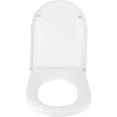 Household Bathroom Slow-Close Toilet Seat Cover U Type Toilet Lid Replacement Thickened Toilet Seat Cover White