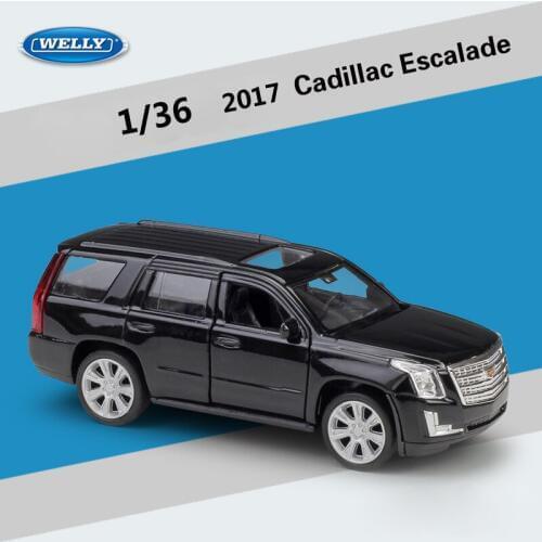 WELLY Diecast 1:36 Scale 2017 Cadillac Escalade SUV Simulator Pull Back Car Model Car Metal Alloy Toy Car Vehicle For Kids Gifts
