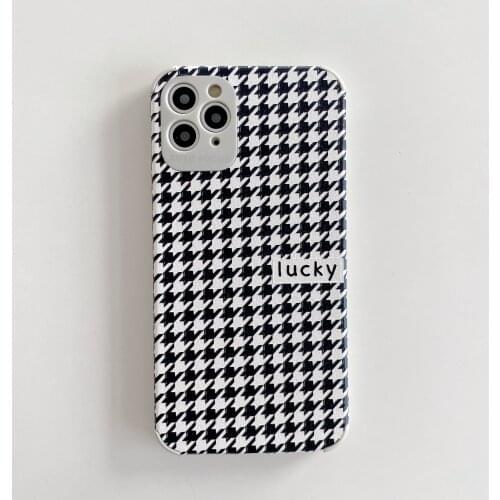 Fashionable Houndstooth Case for iPhone 12 Pro Max Back Phone Cover for 12 Mini 11Pro Max X XS XR 8 7 Plus SE 2020 Capa