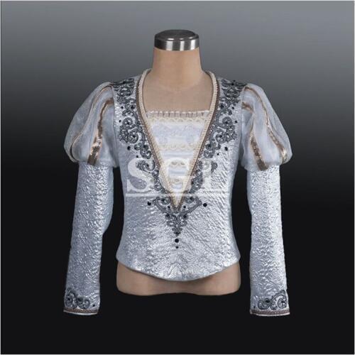 Free Shipping Mens Ballet Tunics For Ballet Competition Or Performance White Mans Jacket Male Dance Costume Custom Made MT005