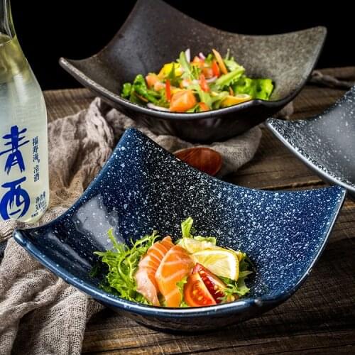 Japanese Style Creative Irregular Caremic Plate Dessert Plate Fruit Salad Bowl Soup Bowl Small Bowl Tableware Dinnerware
