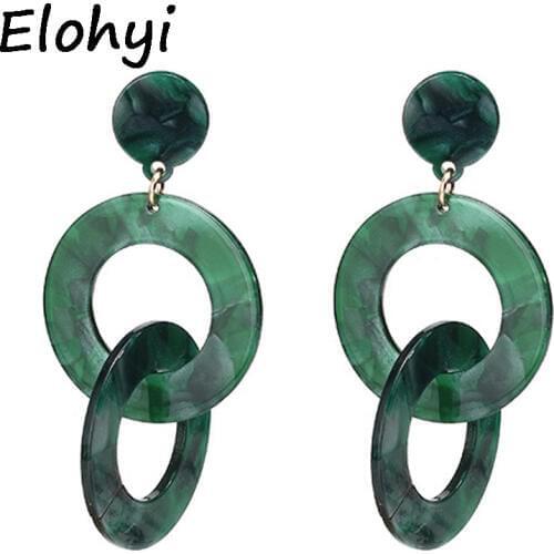ELOHYI New Acrylic Long Earrings Acetate Cross-Country Explosion Retro Personality Earrings Goddess Temperament Earrings