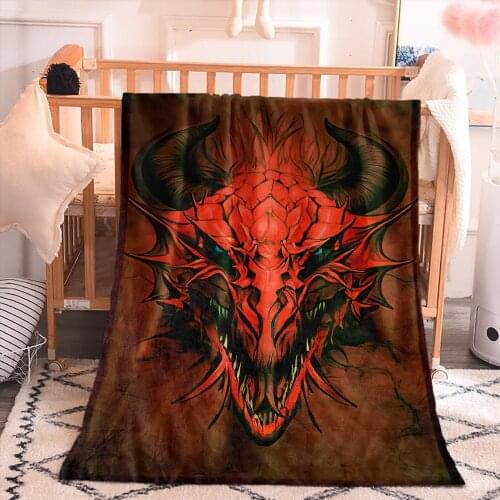 Customize 3D Print Luxury Dragon Pattern For Living Room Bedroom Bed Home Office Super Soft Warm Blanket Decoraction Boys