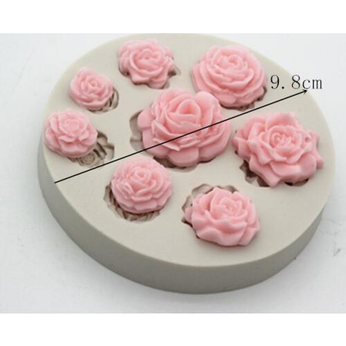 Wholesale Mini Flower Turn Over Sugar Silicone Mold Cake Decoration Soap Making Silica Gel Mold