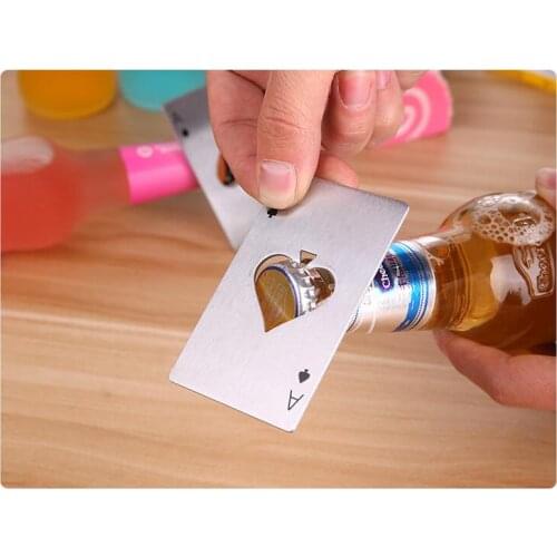Spades credit card bottle opener creative CARDS form stainless steel bottle opener card bottle opener magic Small gifts