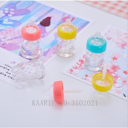 10-100PCS 7ml Milk Bottle Lip Gloss Tube Bottle Empty Lipgloss Tube Plastic Transparent/Yellow/Pink Lip Gloss Cosmetic Container